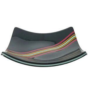 Mid Century Fused Striped Glass Plate
